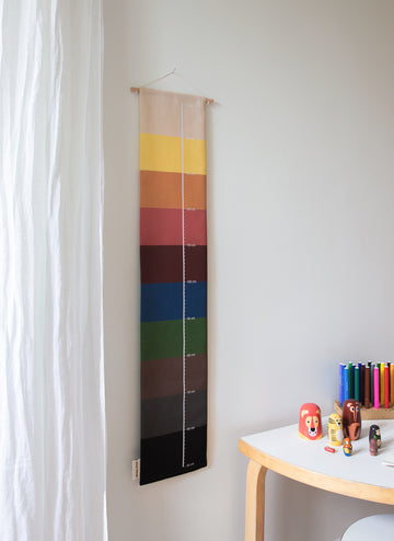 Colorful striped growth chart for children