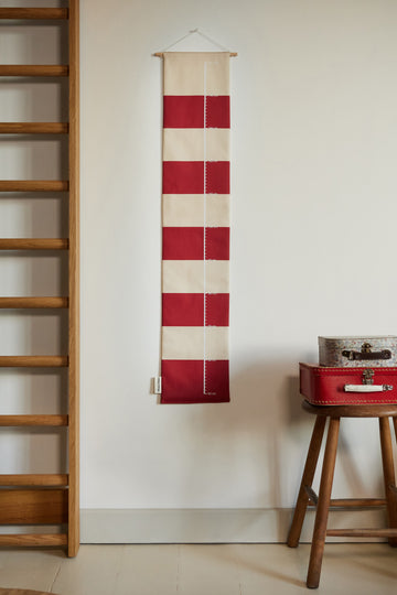 Red striped growth chart for children